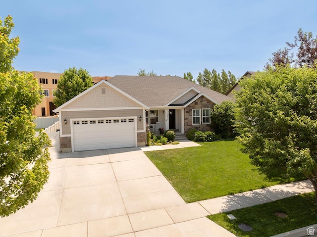 2071 S 500 E, Heber City, UT 84032 - view of front of property with stone siding, a garage, and driveway