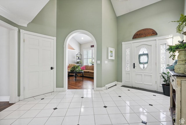12671 S Somerdowns Ct, Draper, UT 84020 - foyer entrance with high vaulted ceiling and arched walkways