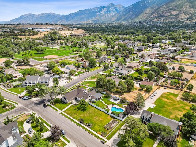 12671 S Somerdowns Ct, Draper, UT 84020 - aerial view of residential area with mountains and a pool