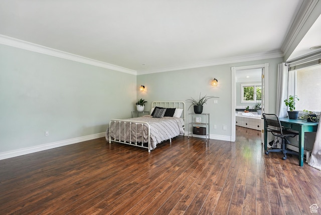 12671 S Somerdowns Ct, Draper, UT 84020 - bedroom featuring crown molding, wood finished floors, and a desk