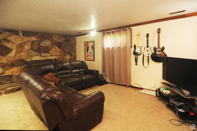 136 E 700 S, Farmington, UT 84025 - living area with light colored carpet and a textured ceiling