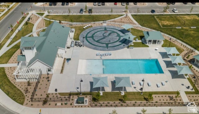 1144 E Trident Dr S, Saratoga Springs, UT 84045 - aerial view of a pool area