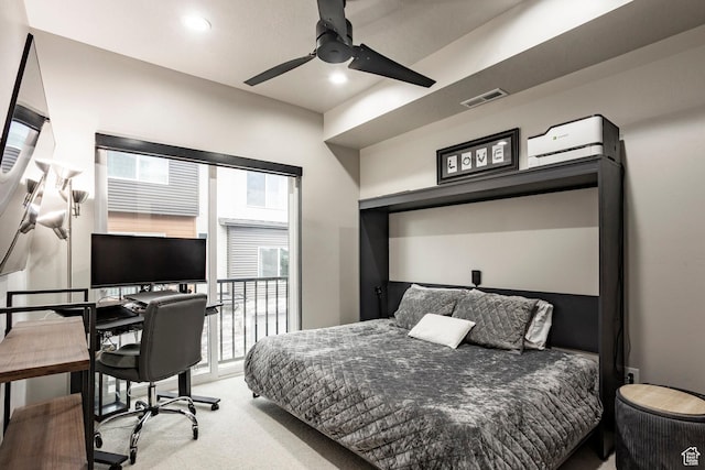 6627 Mountain Alder Way, Park City, UT 84098 - carpeted bedroom with a desk, recessed lighting, and ceiling fan
