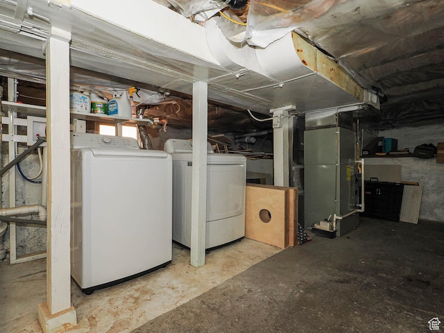 320 E Hollywood Ave S, Salt Lake City, UT 84115 - basement with washer and clothes dryer and heating unit