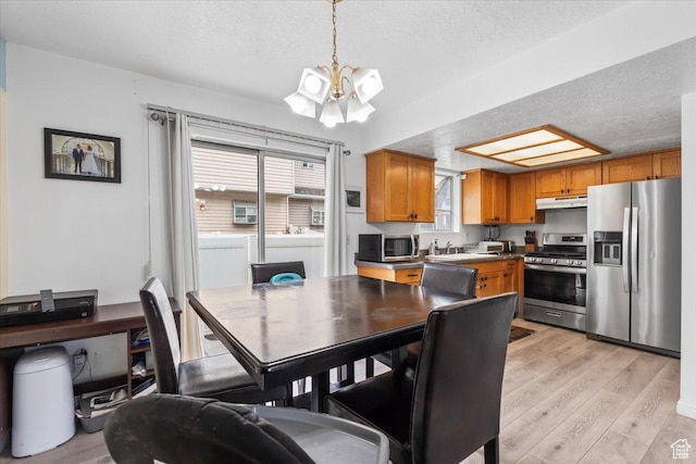 1124 S 1000 E Unit 3, Provo, UT 84606 - dining room with a textured ceiling, a chandelier, and light wood finished floors