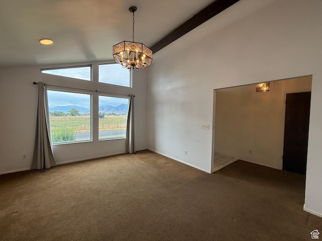159 W 8800 S, Spanish Fork, UT 84660 - carpeted empty room featuring a chandelier and baseboards
