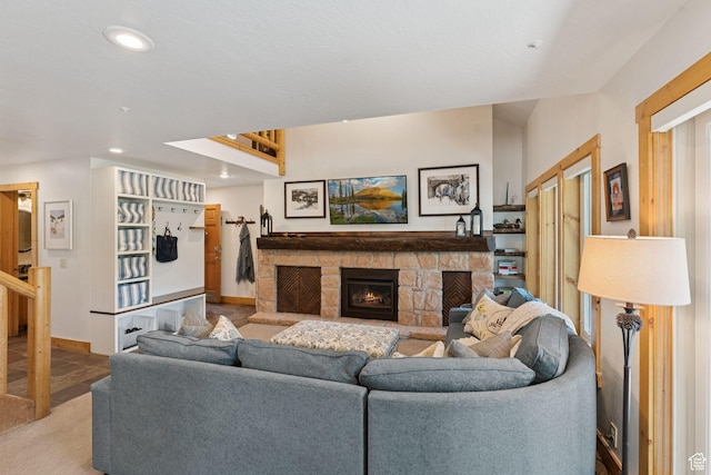 1955 Deer Valley Dr N Unit 302, Park City, UT 84060 - living area with recessed lighting and a fireplace