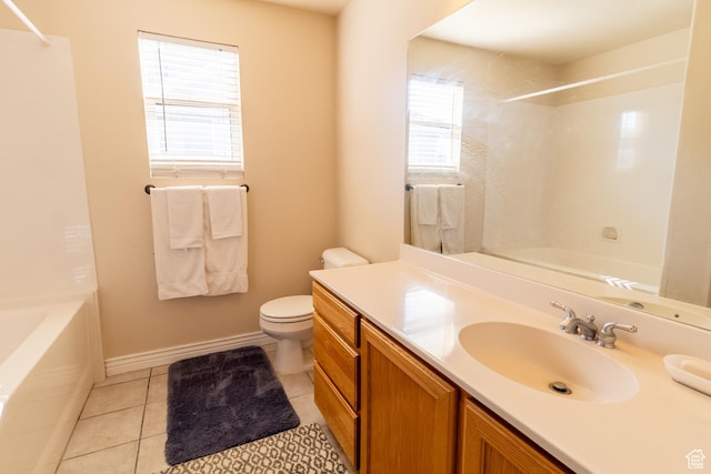 4091 W Juniper Hills Dr, South Jordan, UT 84095 - bathroom with vanity, tile patterned flooring, and tub / shower combination