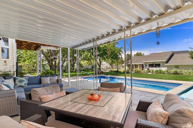 2484 W Gordon Ave, Layton, UT 84041 - view of patio with outdoor lounge area and an outdoor pool