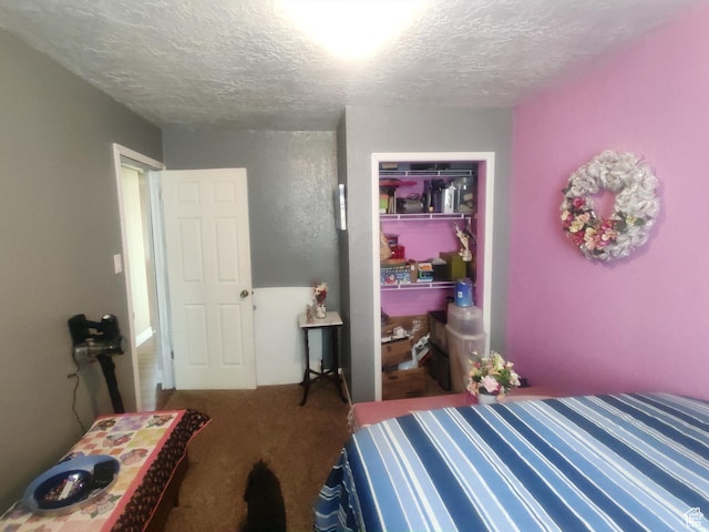 217 Wilkins, East Carbon, UT 84520 - carpeted bedroom with a textured ceiling and a closet