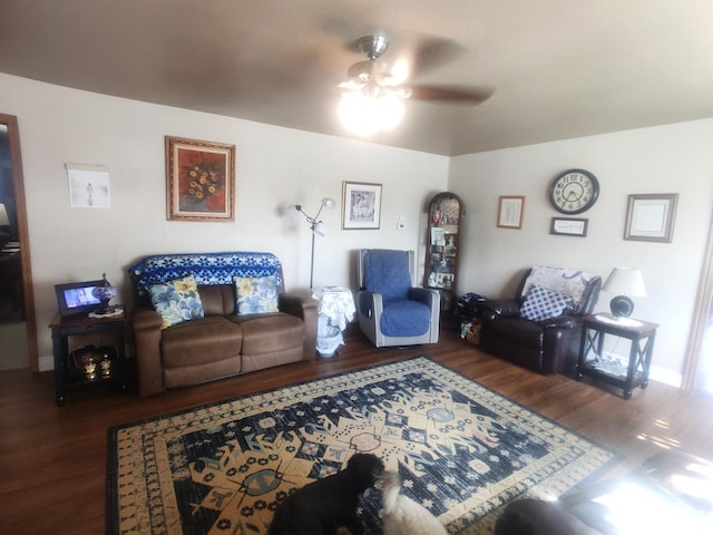 217 Wilkins, East Carbon, UT 84520 - living room with ceiling fan and wood finished floors