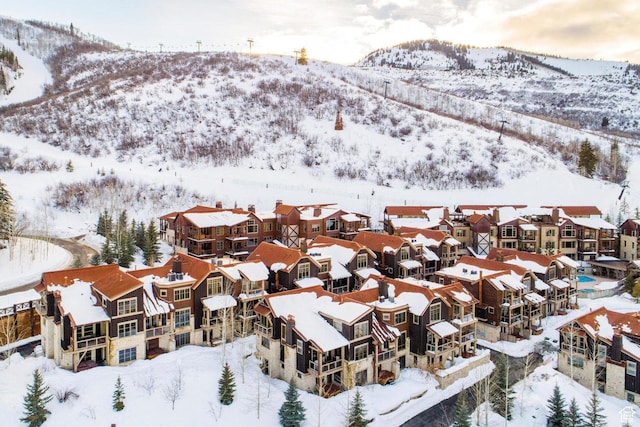1825 Three Kings Dr Unit 3101, Park City, UT 84060 - snowy aerial view featuring a residential view and a mountain view