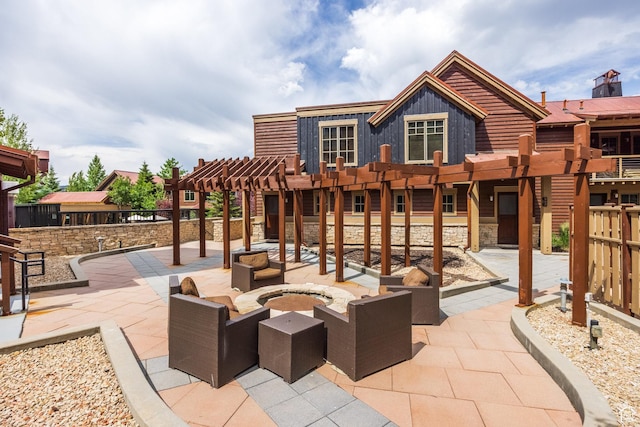 1825 Three Kings Dr Unit 3101, Park City, UT 84060 - view of patio / terrace with a pergola and a fire pit
