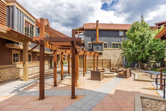 1825 Three Kings Dr Unit 3101, Park City, UT 84060 - view of patio / terrace with an outdoor living space with a fire pit