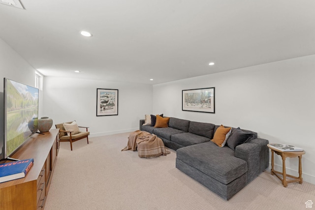 2487 S Beverly St E, Salt Lake City, UT 84106 - living area featuring light colored carpet and recessed lighting