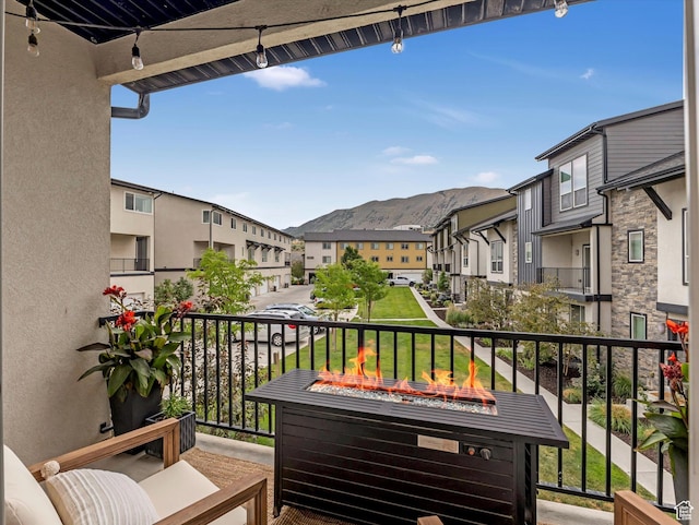 14735 S Asher Ln W, Bluffdale, UT 84065 - balcony with a fire pit and a residential view