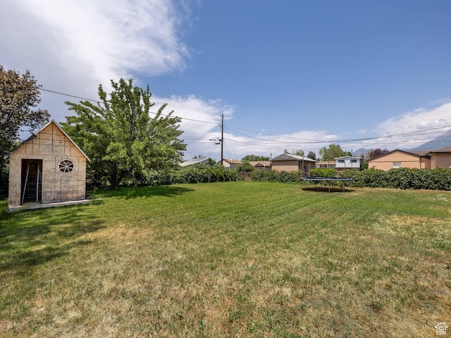 920 S 150 E, Orem, UT 84058 - view of grassy yard with a trampoline and an outdoor structure