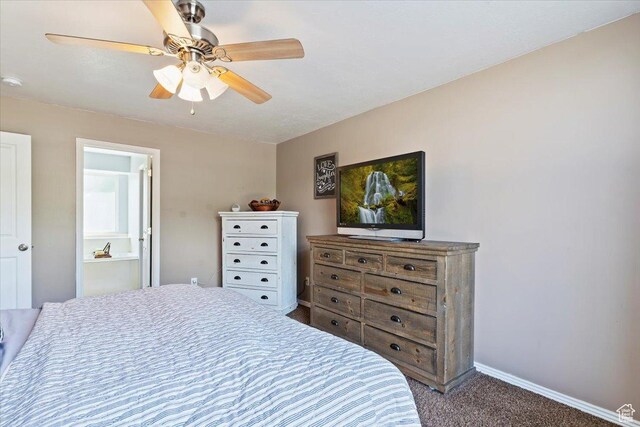 707 W 3675 S, Riverdale, UT 84405 - carpeted bedroom featuring ceiling fan and ensuite bathroom