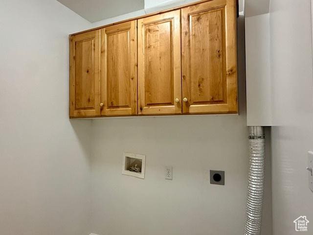 943 W Majestic, Logan, UT 84321 - washroom featuring hookup for an electric dryer, cabinet space, and washer hookup