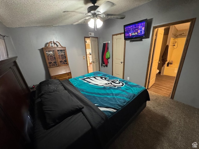 1082 W 650 S, Vernal, UT 84078 - bedroom with a textured ceiling, a ceiling fan, and carpet floors