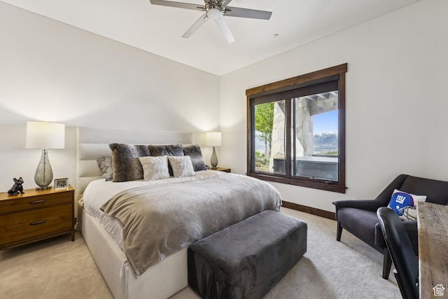 9079 Dye Cabins Dr, Park City, UT 84098 - bedroom with light colored carpet and ceiling fan