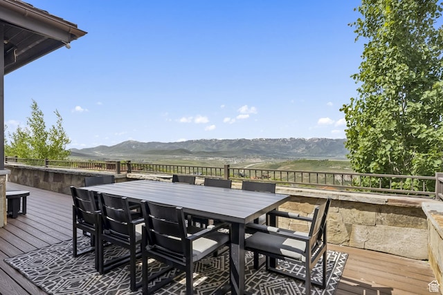 9079 Dye Cabins Dr, Park City, UT 84098 - deck with outdoor dining space and a mountain view
