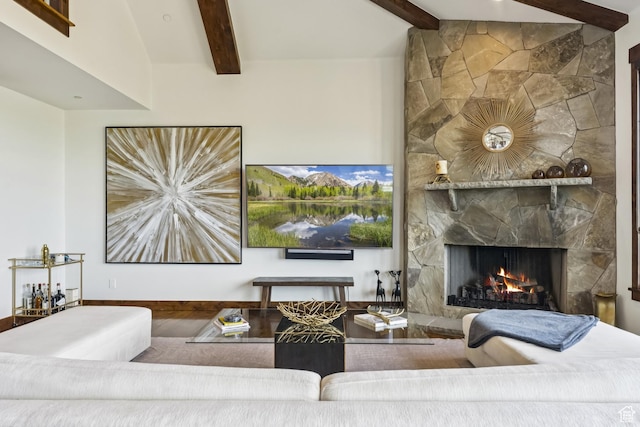 9079 Dye Cabins Dr, Park City, UT 84098 - living area featuring a fireplace