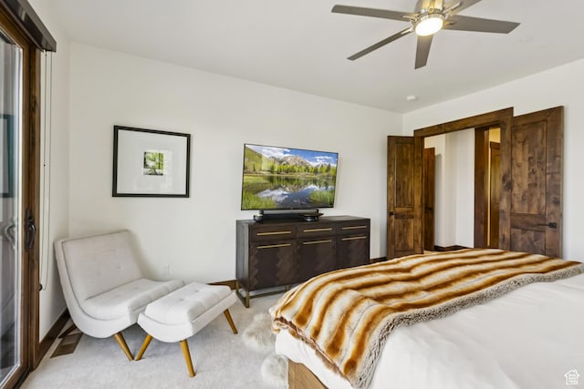 9079 Dye Cabins Dr, Park City, UT 84098 - bedroom featuring light carpet and a ceiling fan