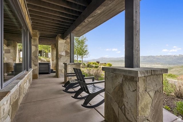 9079 Dye Cabins Dr, Park City, UT 84098 - view of patio / terrace featuring a mountain view