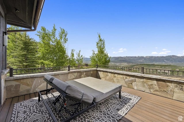 9079 Dye Cabins Dr, Park City, UT 84098 - wooden deck featuring a mountain view