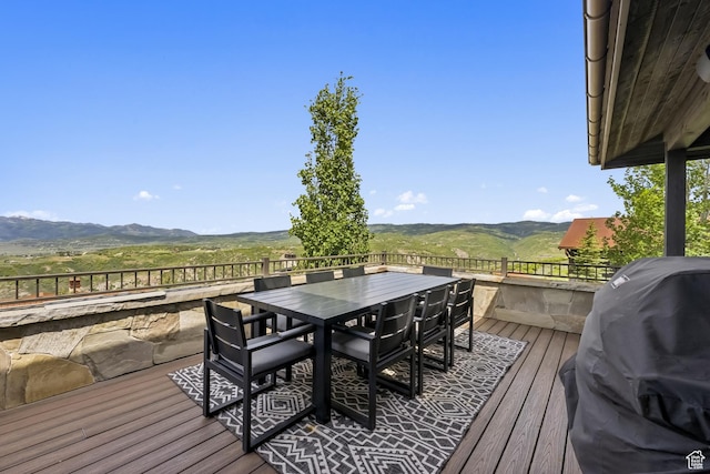 9079 Dye Cabins Dr, Park City, UT 84098 - wooden deck with a mountain view and area for grilling