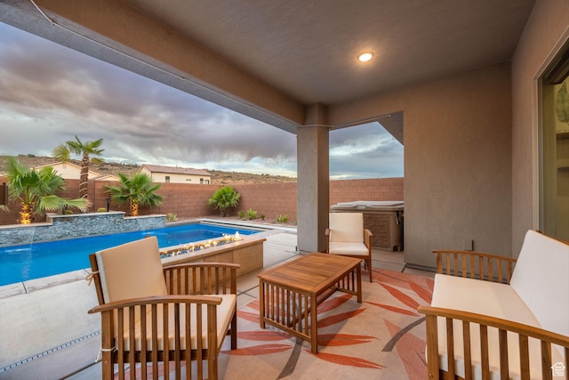 886 N Sandy Talus Dr, Washington, UT 84780 - view of pool with a fenced backyard, a patio area, and a jacuzzi
