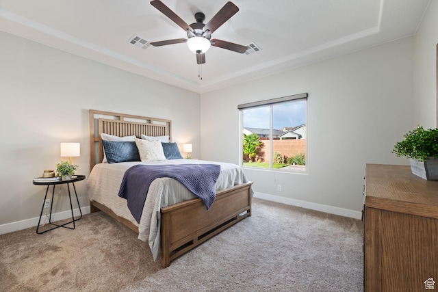886 N Sandy Talus Dr, Washington, UT 84780 - carpeted bedroom with a raised ceiling and ceiling fan
