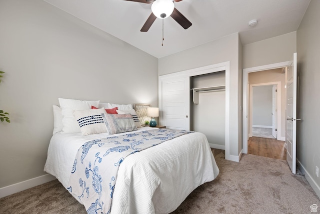 886 N Sandy Talus Dr, Washington, UT 84780 - carpeted bedroom with a closet and ceiling fan