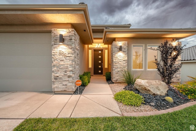 886 N Sandy Talus Dr, Washington, UT 84780 - view of exterior entry with stone siding