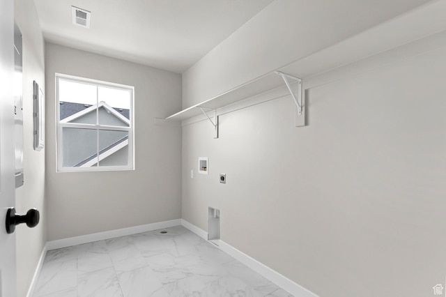 1918 S 2475 W, West Haven, UT 84401 - washroom with electric dryer hookup, hookup for a washing machine, and light marble finish floors