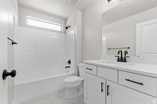 1918 S 2475 W, West Haven, UT 84401 - bathroom with marble look tiles, vanity, and bathtub / shower combination