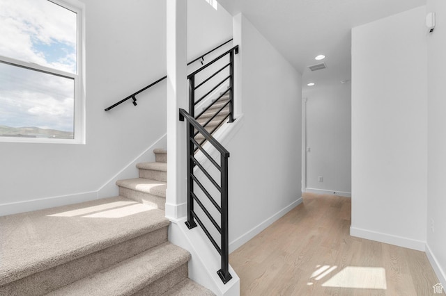 3908 W 2720 N, Lehi, UT 84043 - stairway with wood finished floors and recessed lighting