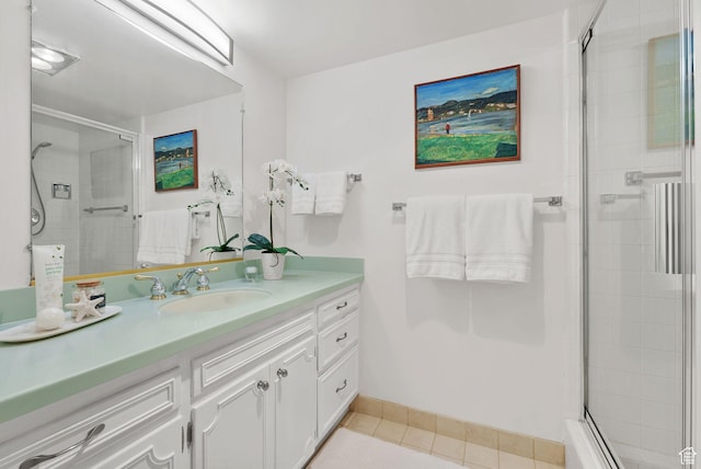 875 S Donner Way E Unit 302, Salt Lake City, UT 84108 - full bathroom with vanity, tiled shower, and tile patterned flooring