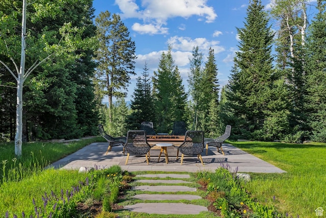 2505 W White Pine Ln, Park City, UT 84060 - view of yard featuring a patio area