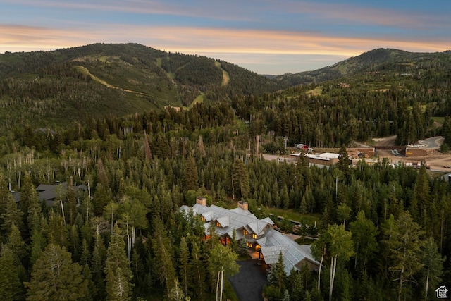 2505 W White Pine Ln, Park City, UT 84060 - aerial view at dusk of a forest view and a mountain view
