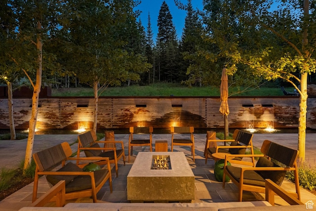 2505 W White Pine Ln, Park City, UT 84060 - view of patio with a fire pit