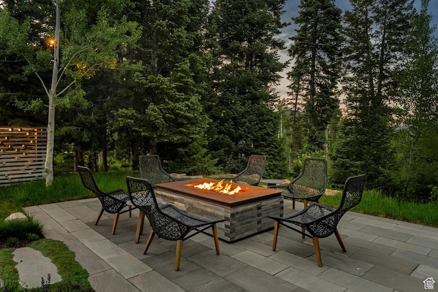 2505 W White Pine Ln, Park City, UT 84060 - view of patio with an outdoor fire pit