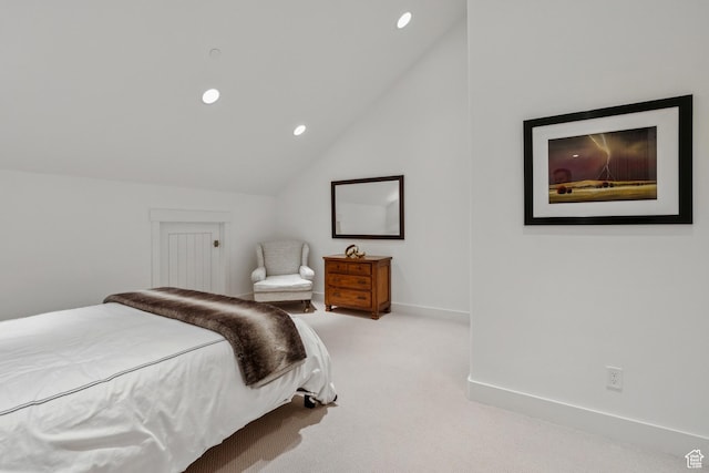 2505 W White Pine Ln, Park City, UT 84060 - carpeted bedroom with vaulted ceiling and recessed lighting