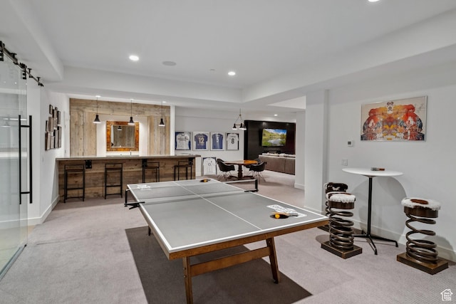 2505 W White Pine Ln, Park City, UT 84060 - rec room with light colored carpet and recessed lighting