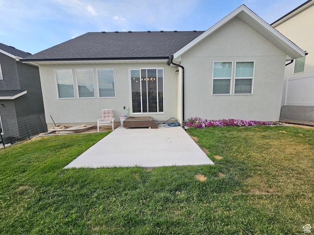 964 E 50 S, Santaquin, UT 84655 - back of property with a patio, stucco siding, and roof with shingles
