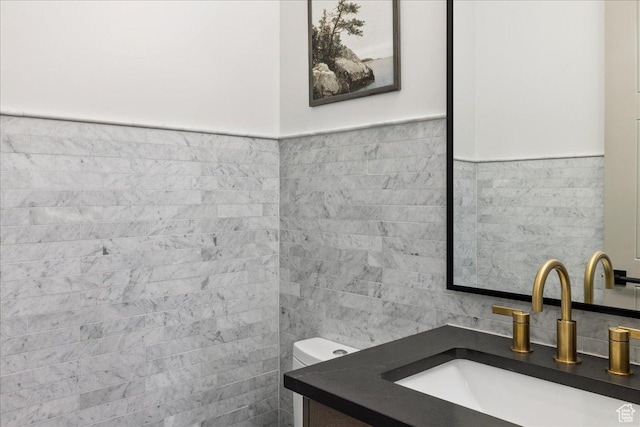 1649 W Pheasant Meadow Dr, Kaysville, UT 84037 - bathroom featuring tile walls and vanity