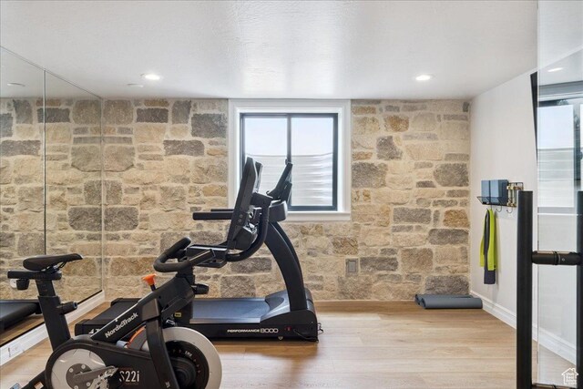 1649 W Pheasant Meadow Dr, Kaysville, UT 84037 - exercise room with wood finished floors