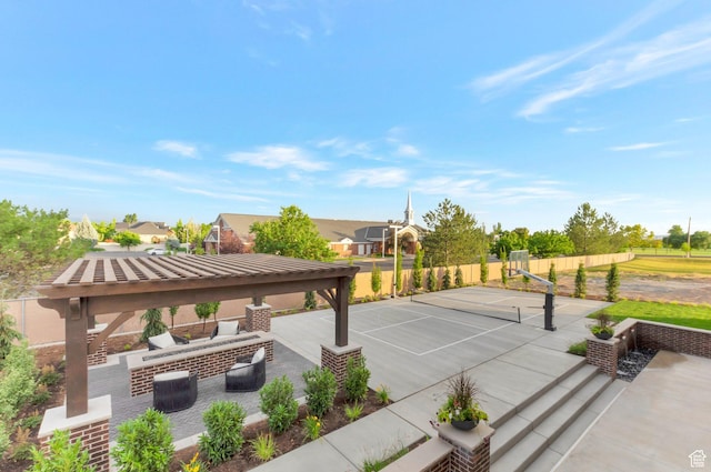 1649 W Pheasant Meadow Dr, Kaysville, UT 84037 - view of property's community featuring a tennis court, outdoor lounge area, and a patio