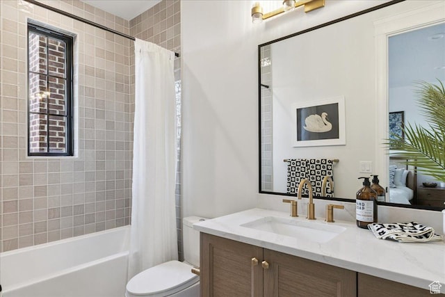 1649 W Pheasant Meadow Dr, Kaysville, UT 84037 - bathroom with vanity and shower / tub combo with curtain